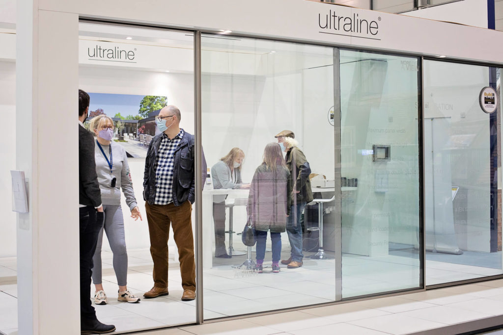 Ultraline slidind doors exhibition stand at NSBRC Swindon